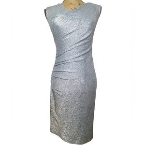 Cache Shimmer Metallic Cocktail Dress